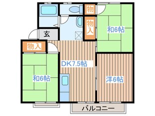 ベルパ－ク荒井１番館の物件間取画像